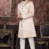Magnificent Cream Colored Designer Readymade Men's Indo-Western Sherwani