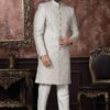 Fancy Off-White Colored Designer Readymade Men's Indo-Western Sherwani