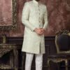 Attractive Pista Colored Designer Readymade Men's Indo-Western Sherwani