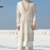 Stylish Cream Colored Designer Sherwani