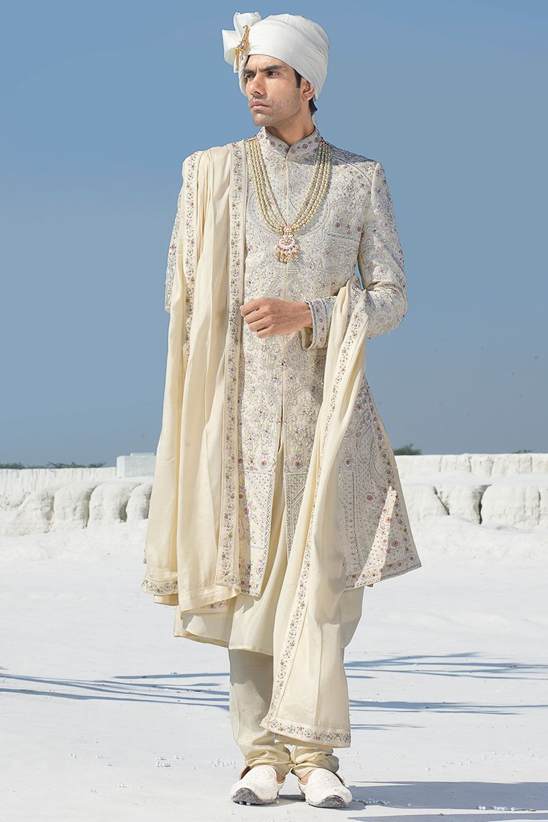 Dashing Ivory Colored Designer Sherwani