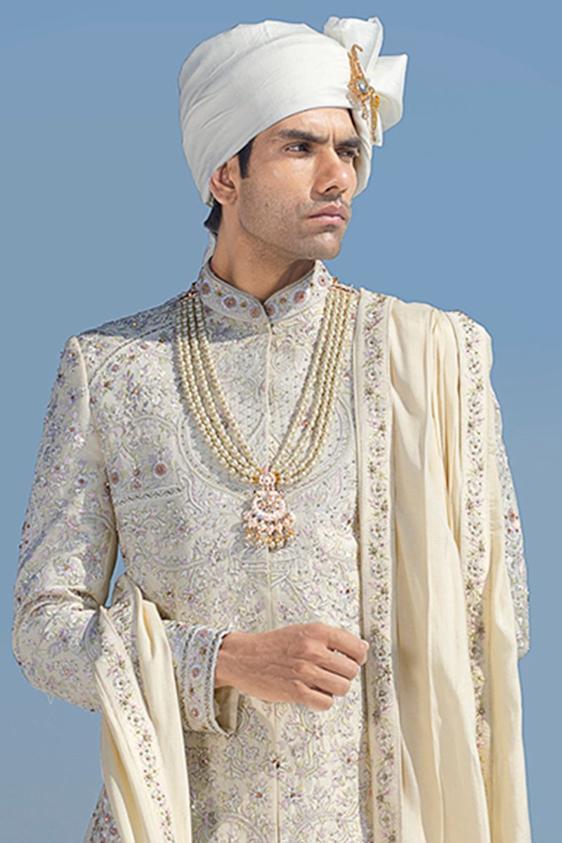 Dashing Ivory Colored Designer Sherwani