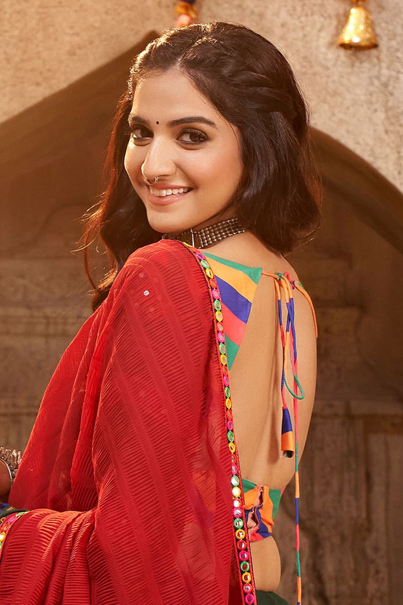 Gorgeous Green and Multi Colored Designer Lehenga Choli