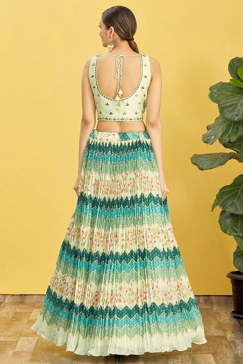 Charismatic Multi and Pista Colored Designer Lehenga Choli