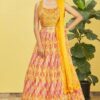 Spectacular Multi and Yellow Colored Designer Lehenga Choli