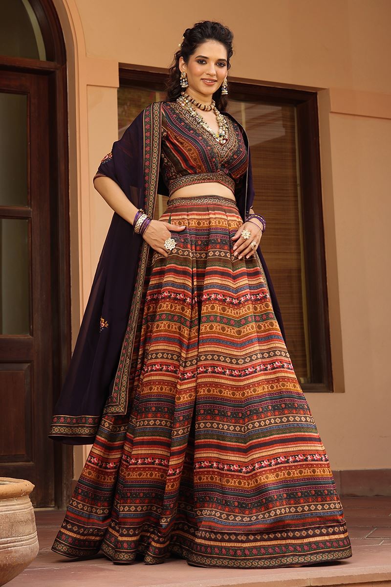 Charismatic Multi Colored Designer Lehenga Choli
