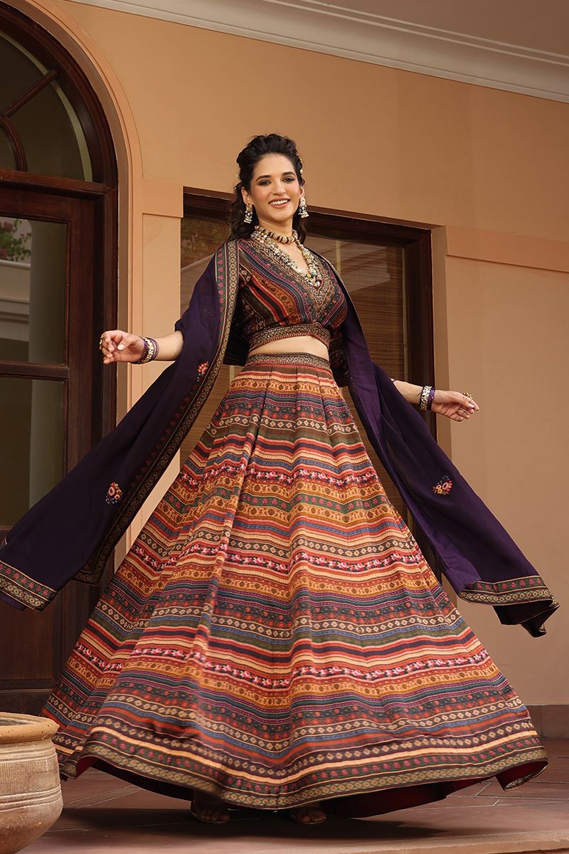 Charismatic Multi Colored Designer Lehenga Choli