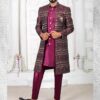 Attractive WineColored Men’s Designer Sherwani
