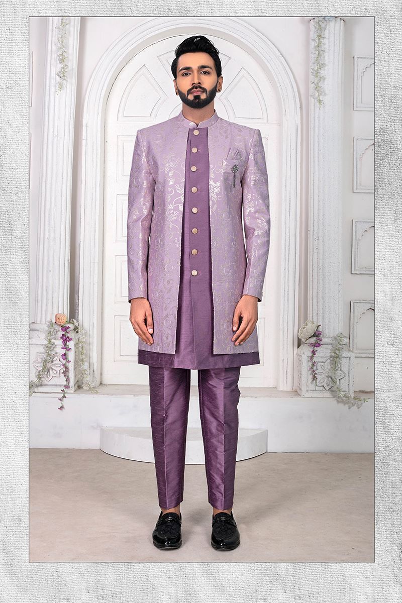 CaptivatingPurple Colored Men’s Designer Sherwani