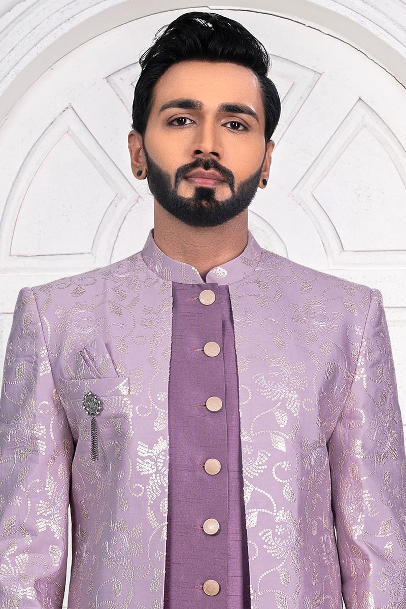 CaptivatingPurple Colored Men’s Designer Sherwani