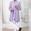 DashingFloral Violet and White Colored Men’s Designer Sherwani