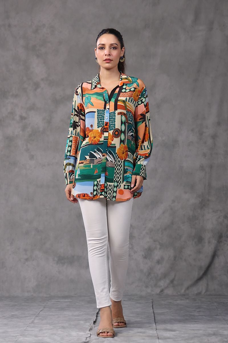Enticing Multi Colored Designer Short Top