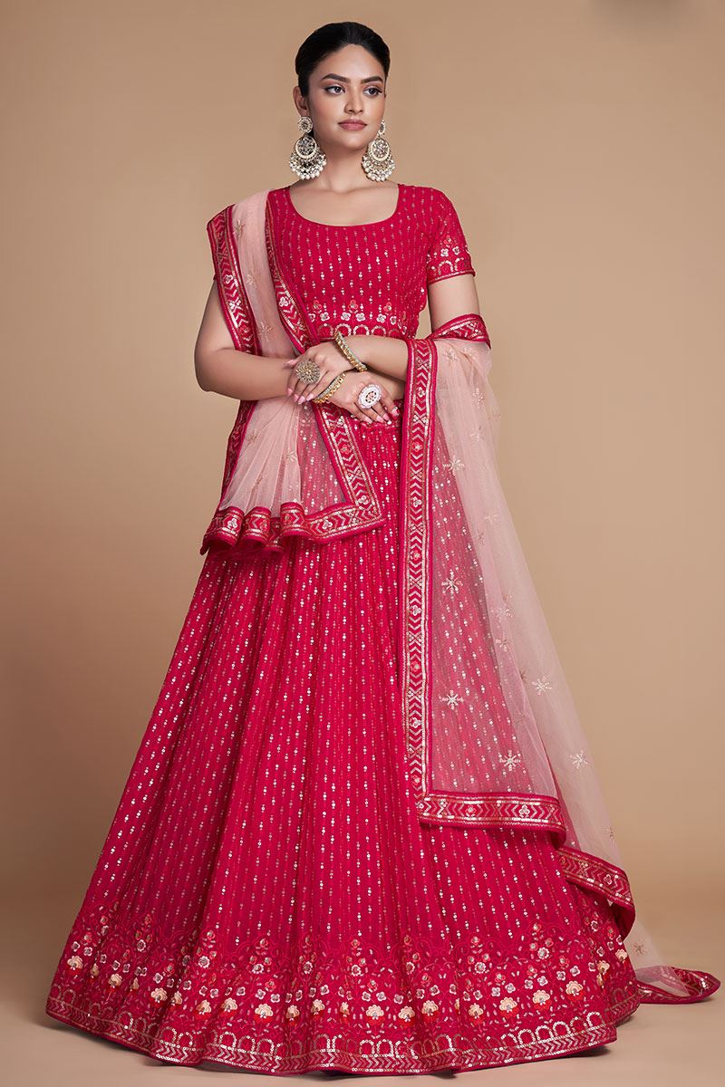 Creative Pink Colored Designer Lehenga Choli