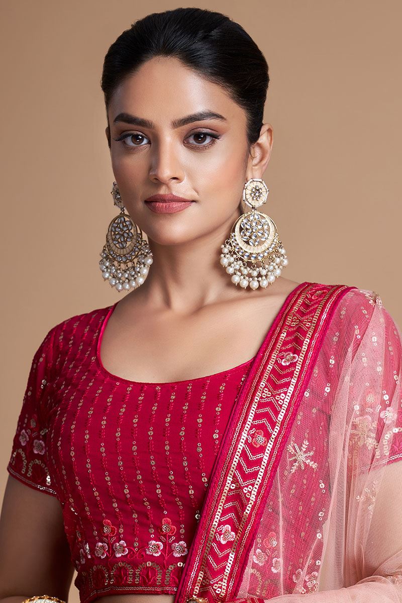 Creative Pink Colored Designer Lehenga Choli