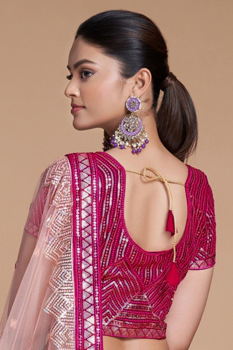 Ethnic Pink Colored Designer Lehenga Choli