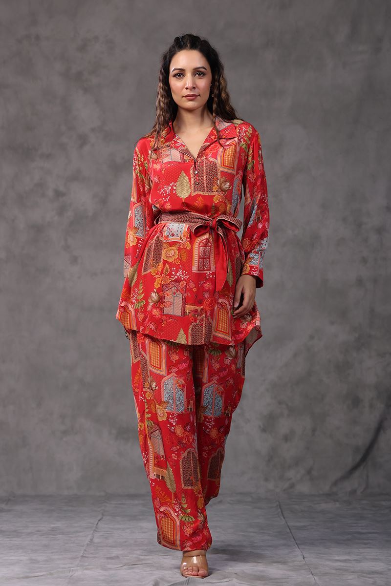 Fascinating Orange Colored Designer Co-ord Sets