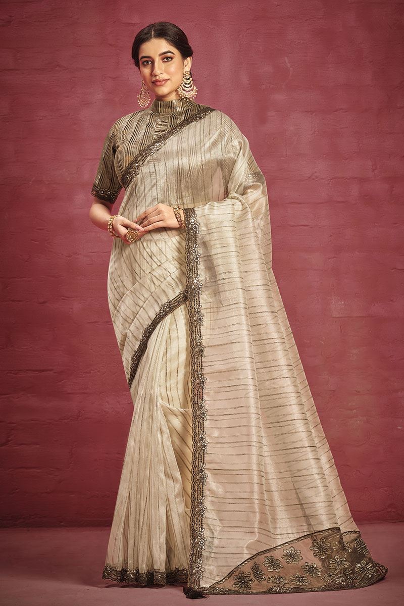IrresistibleBeige Colored Designer Saree