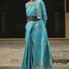 Captivating Rama Colored Designer Saree