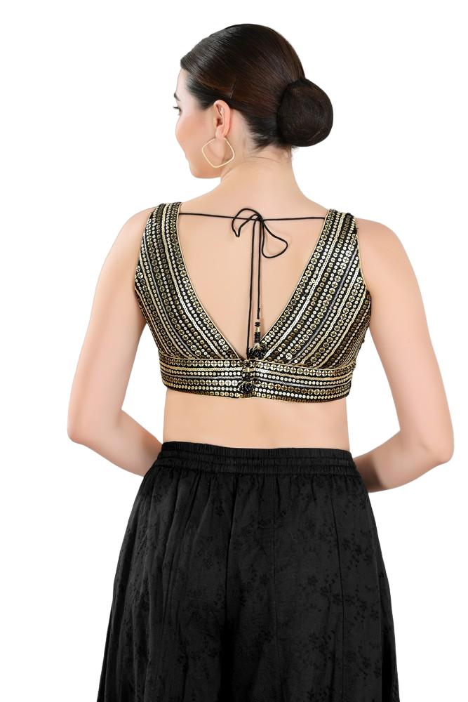 Marvelous Black Colored Designer Readymade Blouse