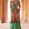 Exuberant Green and Red Colored Designer Saree