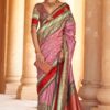 Aesthetic Pink Colored Designer Saree