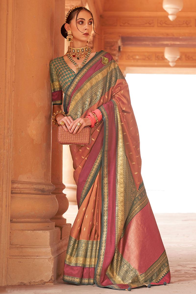 Irresistible Brown Colored Designer Saree