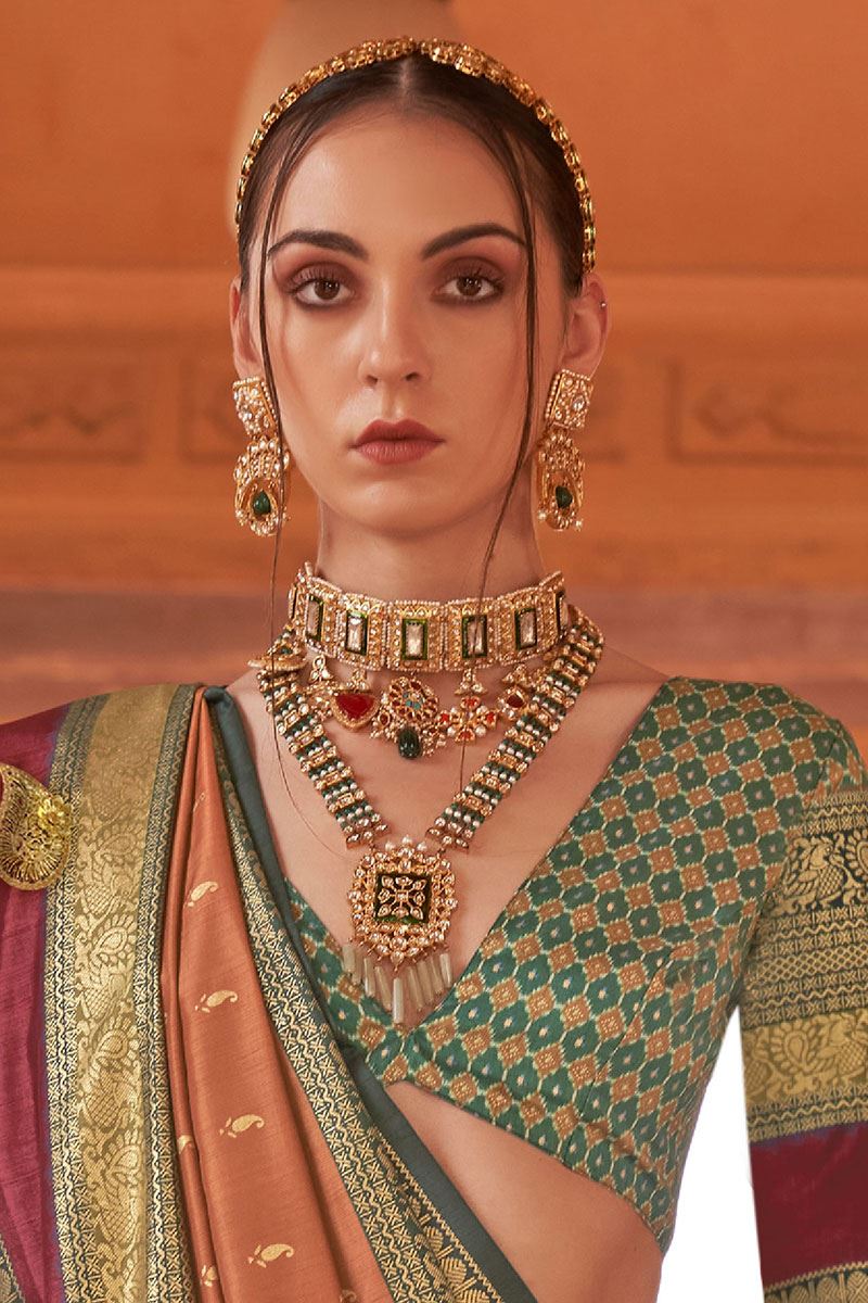 Irresistible Brown Colored Designer Saree