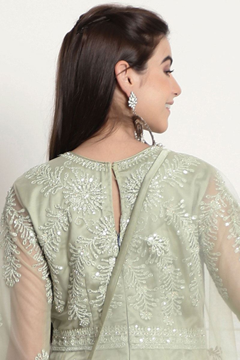 Gorgeous Green Colored Designer Suit (Unstitched suit)