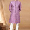 Mesmerizing Purple and Off-White Colored Designer Indo-Western Readymade Sherwani