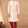 Creative Peach and Maroon Colored Designer Indo-Western Readymade Sherwani