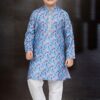 Exquisite Blue Colored Designer Kid’s Kurta Pajama Set
