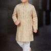 Impressive Gold Colored Designer Kid’s Kurta Pajama Set