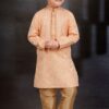 Charming Peach Colored Designer Kid’s Kurta Pajama Set
