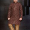 Majestic Coffee Colored Designer Kid’s Kurta Pajama Set