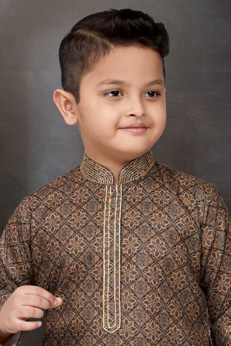 Appealing Multi Colored Designer Kid’s Kurta Pajama Set