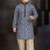 Fashionable Blue Colored Designer Kid’s Kurta Pajama Set