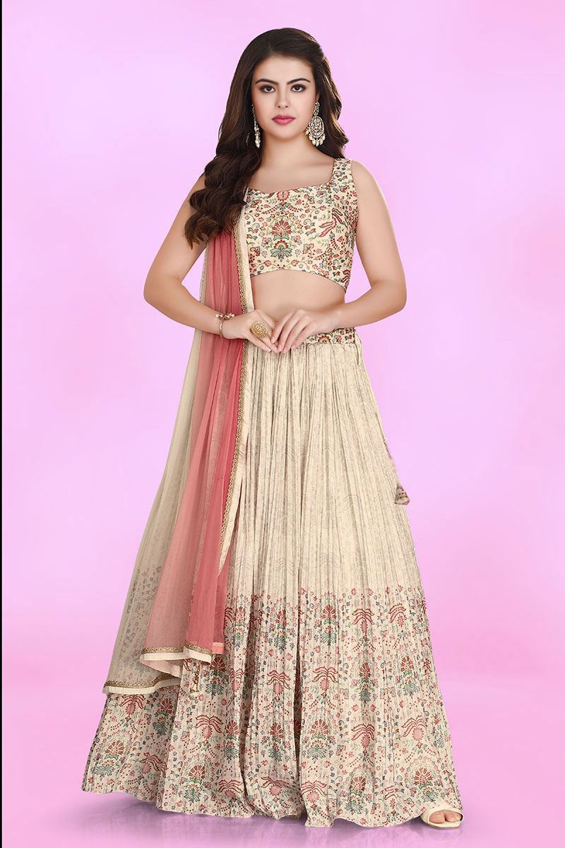 Artistic Light Peace Colored Designer Lehenga Choli