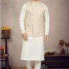 Amazing Cream Colored Designer Kurta Pajama Set
