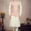 Artistic Cream Colored Designer Kurta Pajama Set