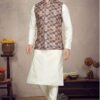 Enticing Cream Colored Designer Kurta Pajama Set