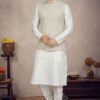 Appealing Off White Colored Designer Kurta Pajama Set