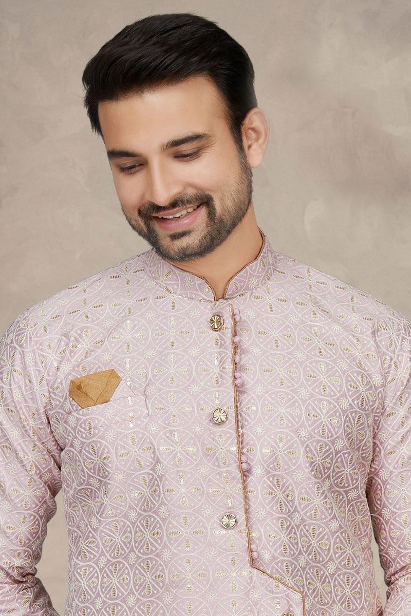 Captivating Lavender Colored Designer Readymade Sherwani