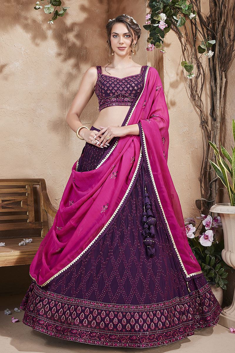 Classy Purple Colored Designer Lehenga Choli