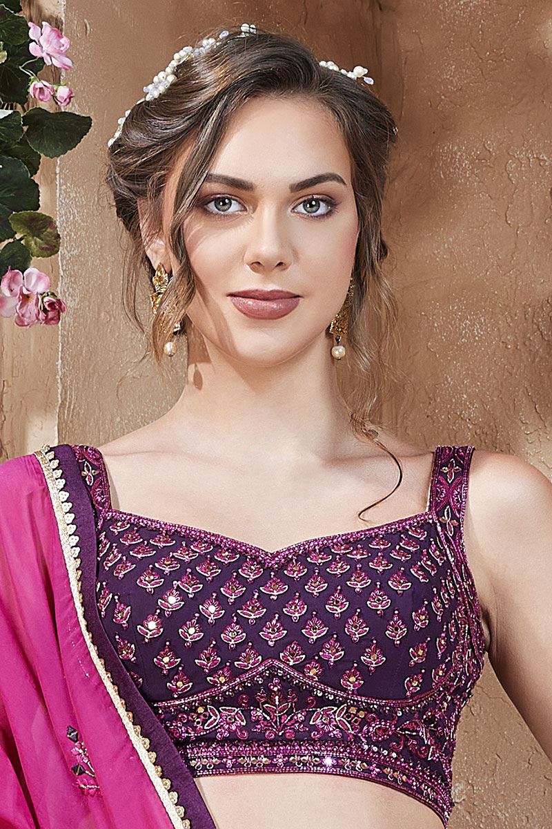 Classy Purple Colored Designer Lehenga Choli