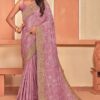 Breathtaking Dusty Pink Colored Designer Saree
