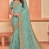 Alluring Sea Green Colored Designer Saree