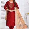 Astounding Red Colored Designer Suit