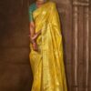 Trendy Yellow Colored Designer Saree