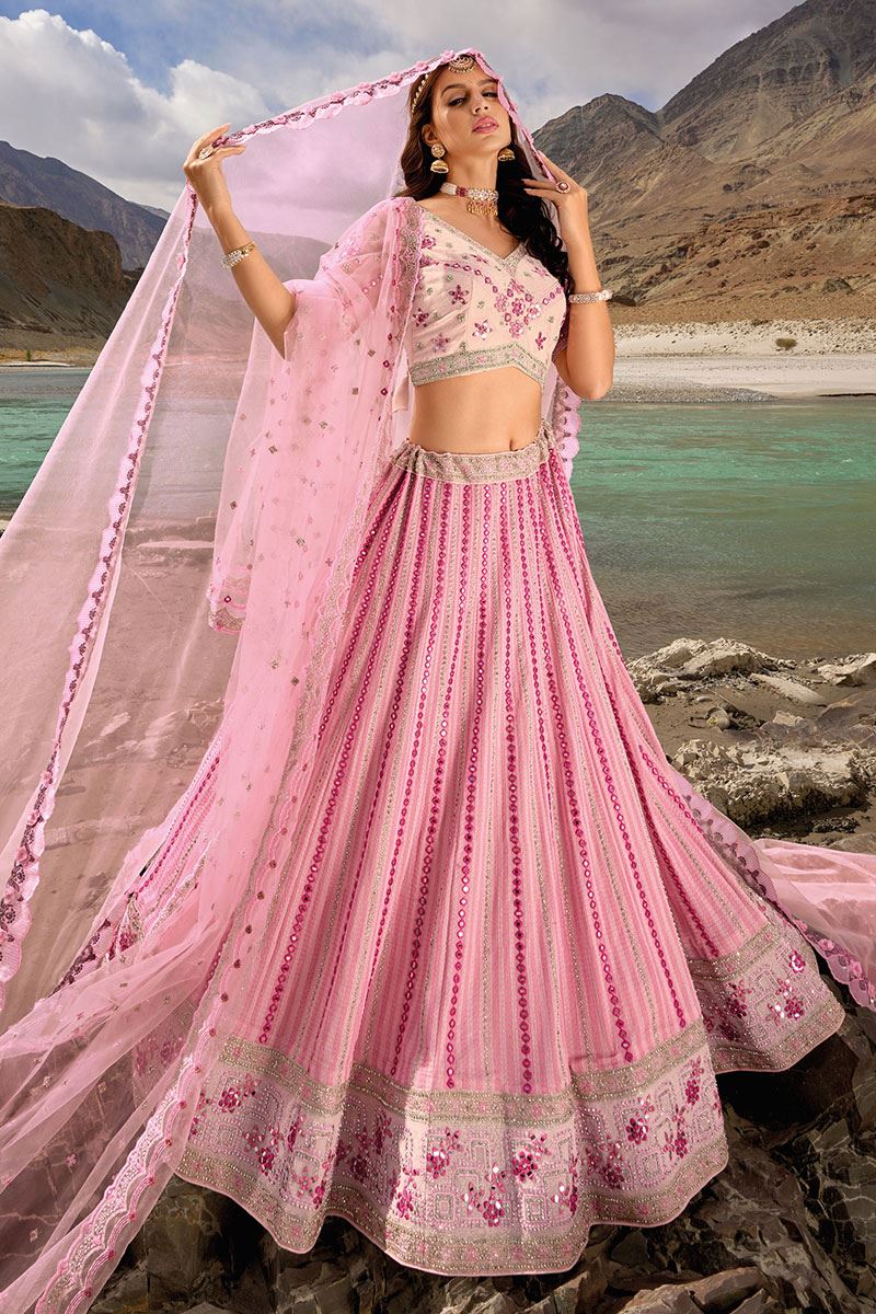 Fascinating Pink Colored Designer Lehenga Choli