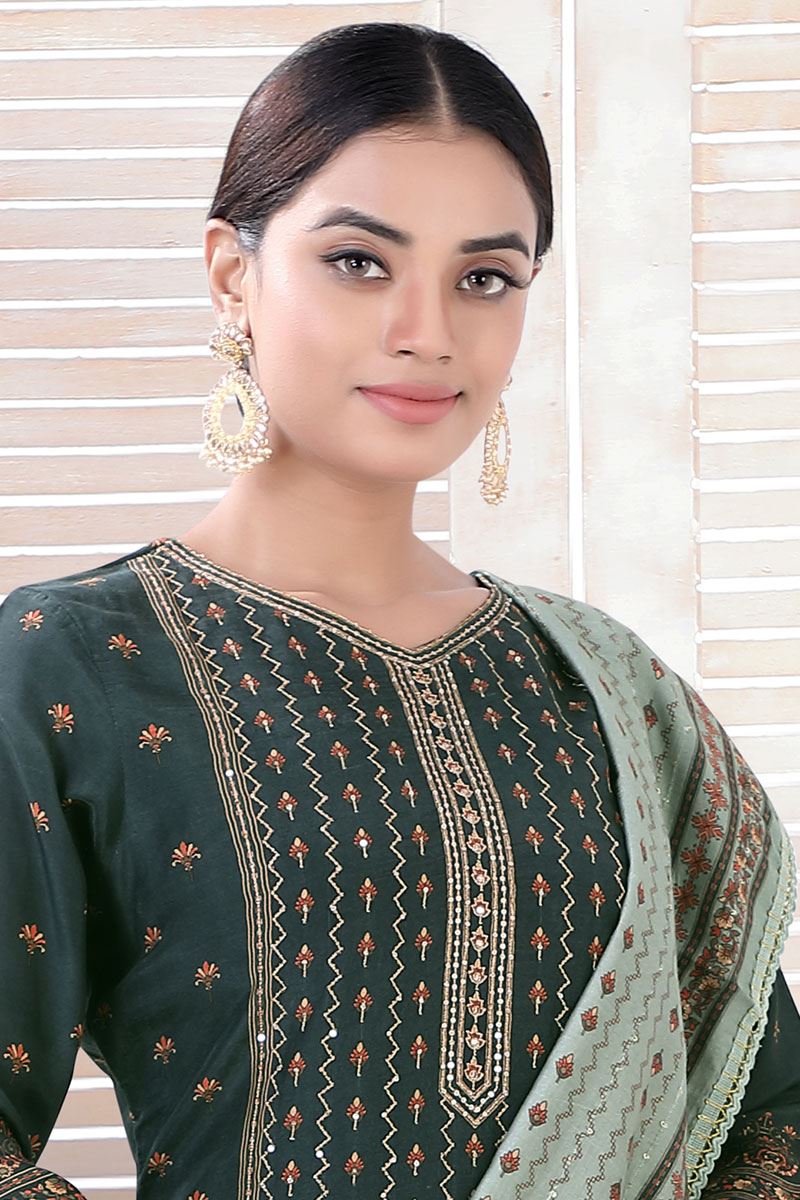 Glamorous Green Colored Designer Salwar Suit